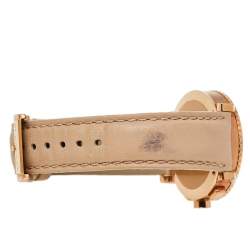 Burberry Beige Rose Gold Plated Stainless Steel Leather BU9704 Unisex Wristwatch 38 mm