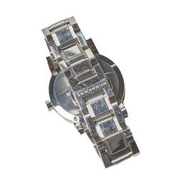 Pre Owned Burberry Silver Stainless Steel Check BU9100 Women's Wristwatch 34 mm
