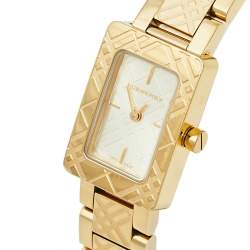 مملوكة مسبقًا ساعة يد نسائية بربري شانك BU1171 ستانلس ستيل مطلي ذهبي 19 مم