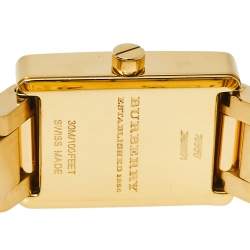 مملوكة مسبقًا ساعة يد نسائية بربري شانك BU1171 ستانلس ستيل مطلي ذهبي 19 مم