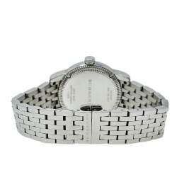 Pre Owned Burberry White Stainless Steel Utilitarian BU7856 Women's Wristwatch 30 MM