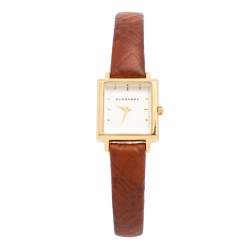 Pre Owned Burberry Silver Gold Plated Stainless Steel BU2008 Women's Wristwatch 25 mm