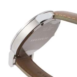 Burberry Beige Stainless Steel Leather Check BU9010 Unisex Wristwatch 38 mm