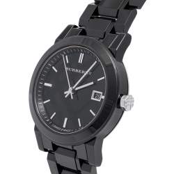 Pre Owned Burberry Black Ceramic BU9181 Women's Wristwatch 34 mm