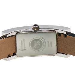 Pre Owned Burberry Black Stainless Steel Calfskin Heritage Nova BU1009 Women's Wristwatch 18 mm