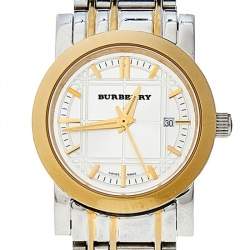 Burberry Silver Two Tone Stainless Steel Heritage BU1359 Women's Wristwatch 28 mm