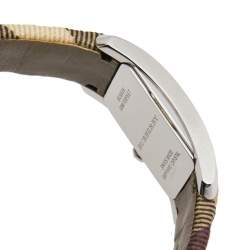 Pre Owned Burberry Silver Stainless Steel Leather The Pioneer BU9508 Women's Wristwatch 20 mm 
