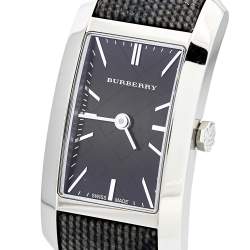 Burberry Black Stainless Steel Leather Nova Check BU9505 Women's Wristwatch 20 mm