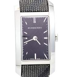 Burberry Black Stainless Steel Leather Nova Check BU9505 Women's Wristwatch 20 mm