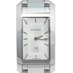 Pre Owned Burberry Silver Stainless Steel BU1056 Women's Wristwatch 25 mm