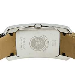 Pre Owned Burberry Silver White Stainless Steel Heritage BU1050 Women's Wristwatch 25 mm