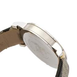 Pre Owned Burberry Silver Stainless Steel Nova Check BU1378 Women's Wristwatch 38 mm