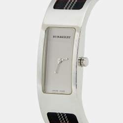Burberry Silver Stainless Steel Canvas 14300L Women's Wristwatch 19 mm