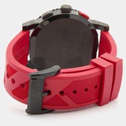 Pre Owned Burberry Black PVD Coated Stainless Steel Rubber The City BU9805 Men's Wristwatch 42 mm