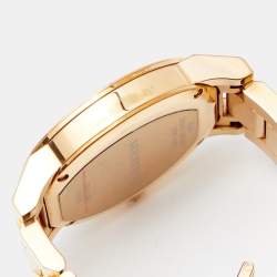 Pre Owned Burberry Champagne Rose Gold Plated Stainless Steel The City BU9146 Women's Wristwatch 34 mm
