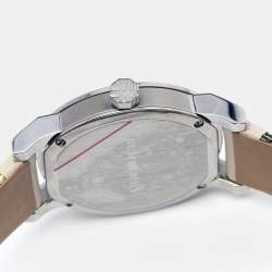 Pre Owned Burberry Silver Stainless Steel Leather The City BU9132 Women's Wristwatch 34 mm