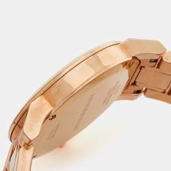 Pre Owned Burberry Champagne Rose Gold Plated Stainless Steel The City BU9135 Women's Wristwatch 34 mm