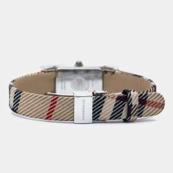 Burberry Champagne Stainless Steel Fabric Heritage BU1015 Women's Wristwatch 18 mm