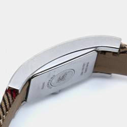 Burberry Champagne Stainless Steel Fabric Heritage BU1015 Women's Wristwatch 18 mm