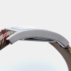 Burberry Champagne Stainless Steel Fabric Heritage BU1015 Women's Wristwatch 18 mm