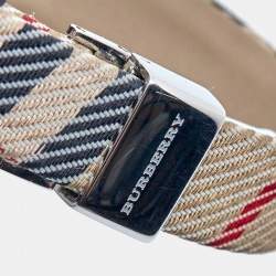 Burberry Champagne Stainless Steel Fabric Heritage BU1015 Women's Wristwatch 18 mm