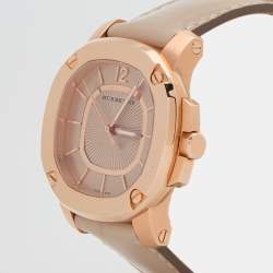 Pre Owned Burberry Champagne Rose Gold Plated Stainless Steel The Britain BBY1718 Women's Wristwatch 32 mm