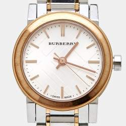 مملوكة مسبقًا Burberry Silver Two-Tone Stainless Steel BU9205 Women's Wristwatch 26 mm