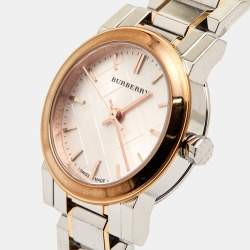 مملوكة مسبقًا Burberry Silver Two-Tone Stainless Steel BU9205 Women's Wristwatch 26 mm
