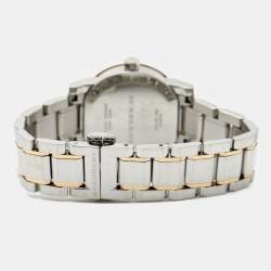 مملوكة مسبقًا Burberry Silver Two-Tone Stainless Steel BU9205 Women's Wristwatch 26 mm