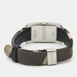 Burberry Silver Stainless Steel Canvas The Pioneer BU1078 Women's Wristwatch 20 mm