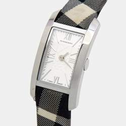 Burberry Silver Stainless Steel Canvas The Pioneer BU1078 Women's Wristwatch 20 mm