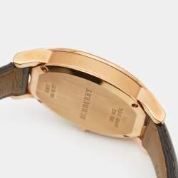 Burberry Grey Gold Plated Stainless Steel Leather The City BU9013 Unisex Watch 38 mm
