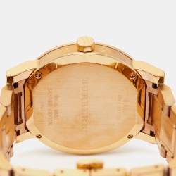 Burberry Beige Rose Gold Plated Stainless Steel The City BU9034 Women's Wristwatch 38 mm