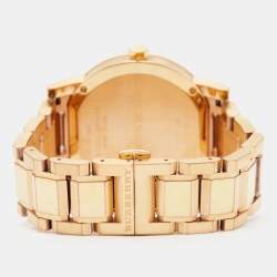 Burberry Beige Rose Gold Plated Stainless Steel The City BU9034 Women's Wristwatch 38 mm