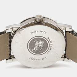 Burberry Silver Stainless Steel Canvas BU1386 Women's Wristwatch 28 mm 