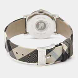 Burberry Silver Stainless Steel Canvas BU1386 Women's Wristwatch 28 mm 