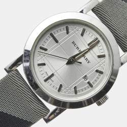 Burberry Silver Stainless Steel Canvas BU1386 Women's Wristwatch 28 mm 