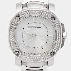 Burberry Mother Of Pearl Stainless Steel Diamond The Britain BBY1801 Women's Wristwatch 32 mm