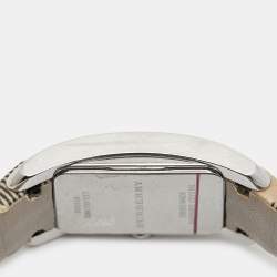 Burberry Silver Stainless Steel Leather The Pioneer BU9508 Women's Wristwatch 20 mm