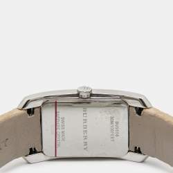 Burberry Silver Stainless Steel Leather The Pioneer BU9508 Women's Wristwatch 20 mm