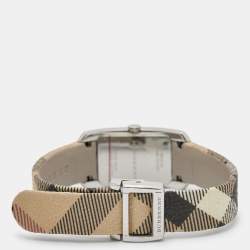 Burberry Silver Stainless Steel Leather The Pioneer BU9508 Women's Wristwatch 20 mm