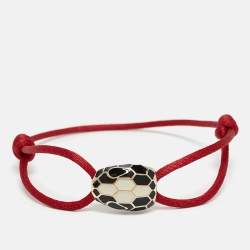Bvlgari Serpenti Forever Enamel Gold Tone Cord Bracelet