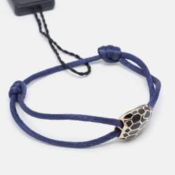 Pre Owned Bvlgari Serpenti Forever Enamel Midnight Blue Sapphire Cord Bracelet