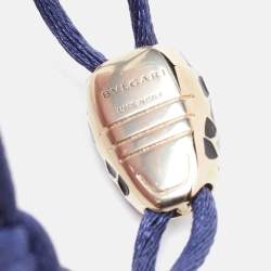 Pre Owned Bvlgari Serpenti Forever Enamel Midnight Blue Sapphire Cord Bracelet