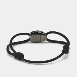 Pre Owned Bvlgari Serpenti Forever Enamel Gunmetal Tone Adjustable Cord Bracelet