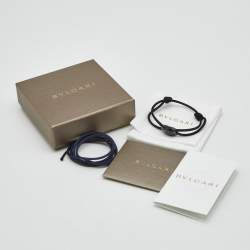 Pre Owned Bvlgari Serpenti Forever Enamel Gunmetal Tone Adjustable Cord Bracelet