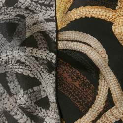 Pre Owned Bvlgari Black Serpenti Print Silk Scarf