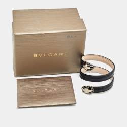 Pre Owned سوّار بلغاري "سيربينتي" ملتف جلد و إيناميل لون ذهبي