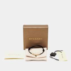 Pre Owned Bvlgari Serpenti Forever Enamel Gold Tone Cord Bracelet