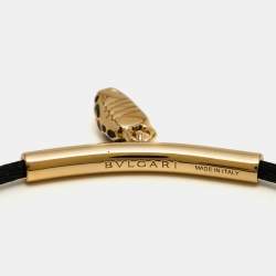 Pre Owned Bvlgari Serpenti Forever Enamel Gold Tone Cord Bracelet